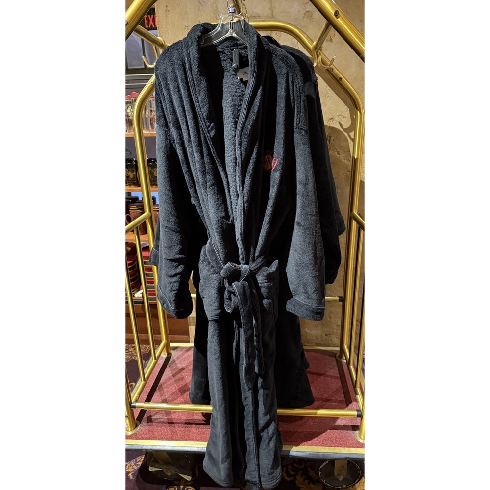Disney Parks Hollywood Tower Of Terror‎ Hotel ROBE S/M Plush Black Pockets NEW